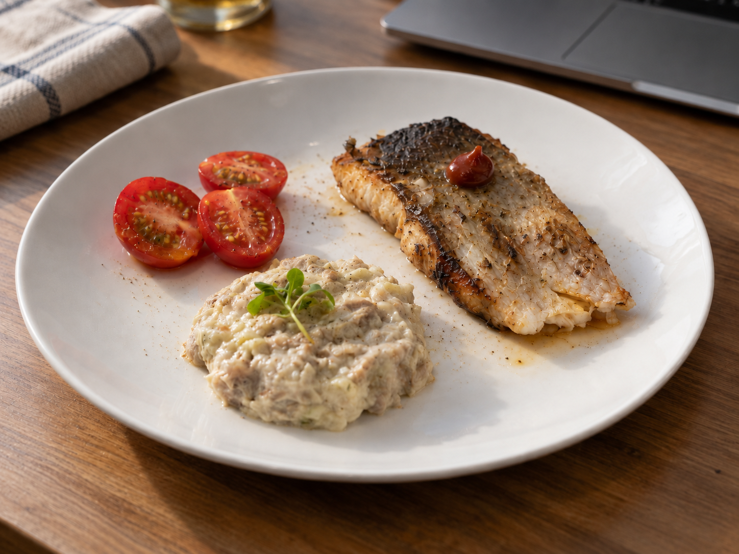 Pan-Seared Salmon with Creamy Mushroom Mash