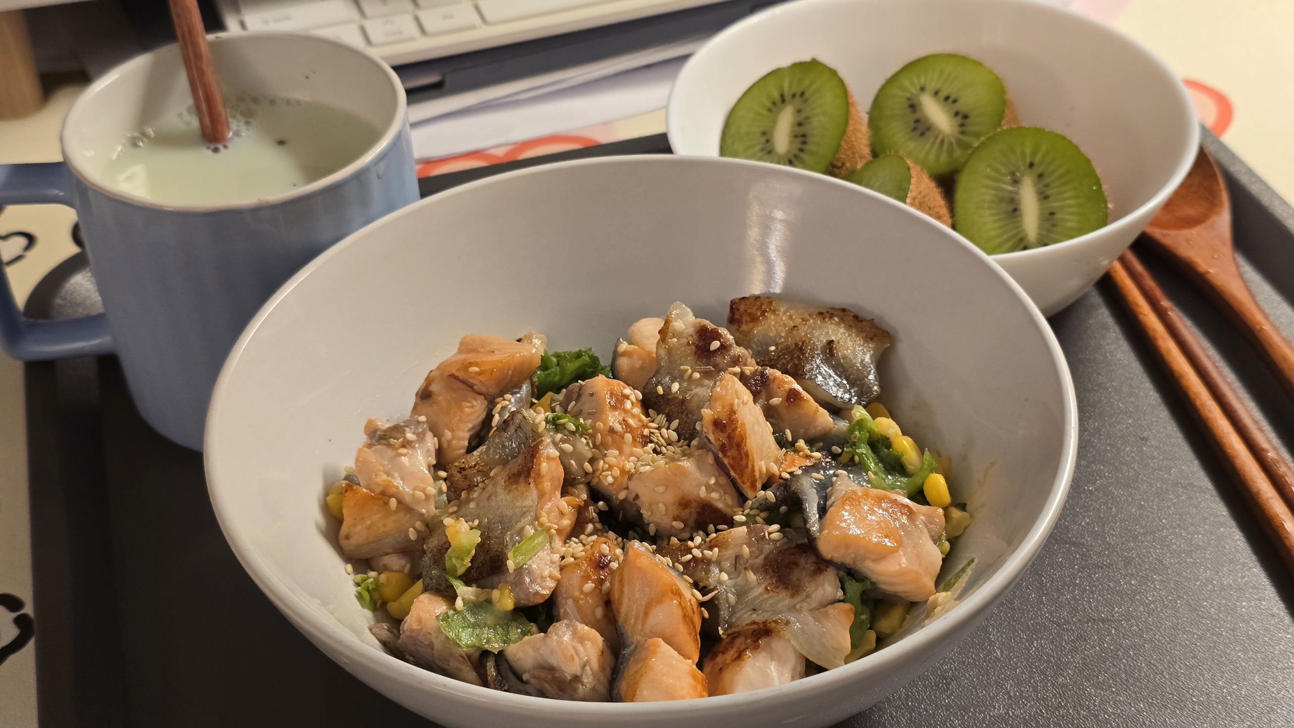 Salmon & Chicken Salad Bowl